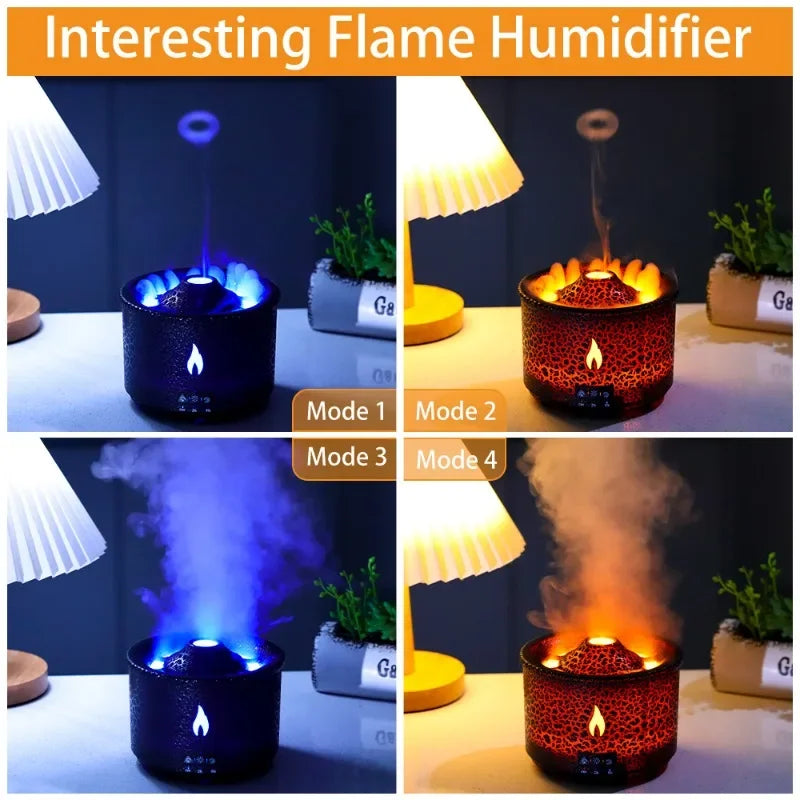 Volcano Flame Air Humidifier Essential Oil Diffuser