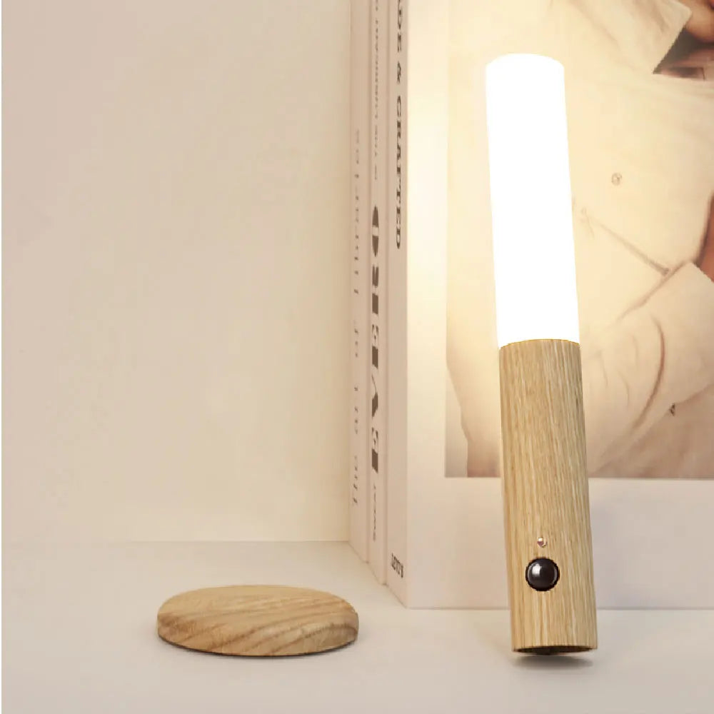 LED Wood USB Night Light Magnetic Lamp