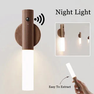 LED Wood USB Night Light Magnetic Lamp