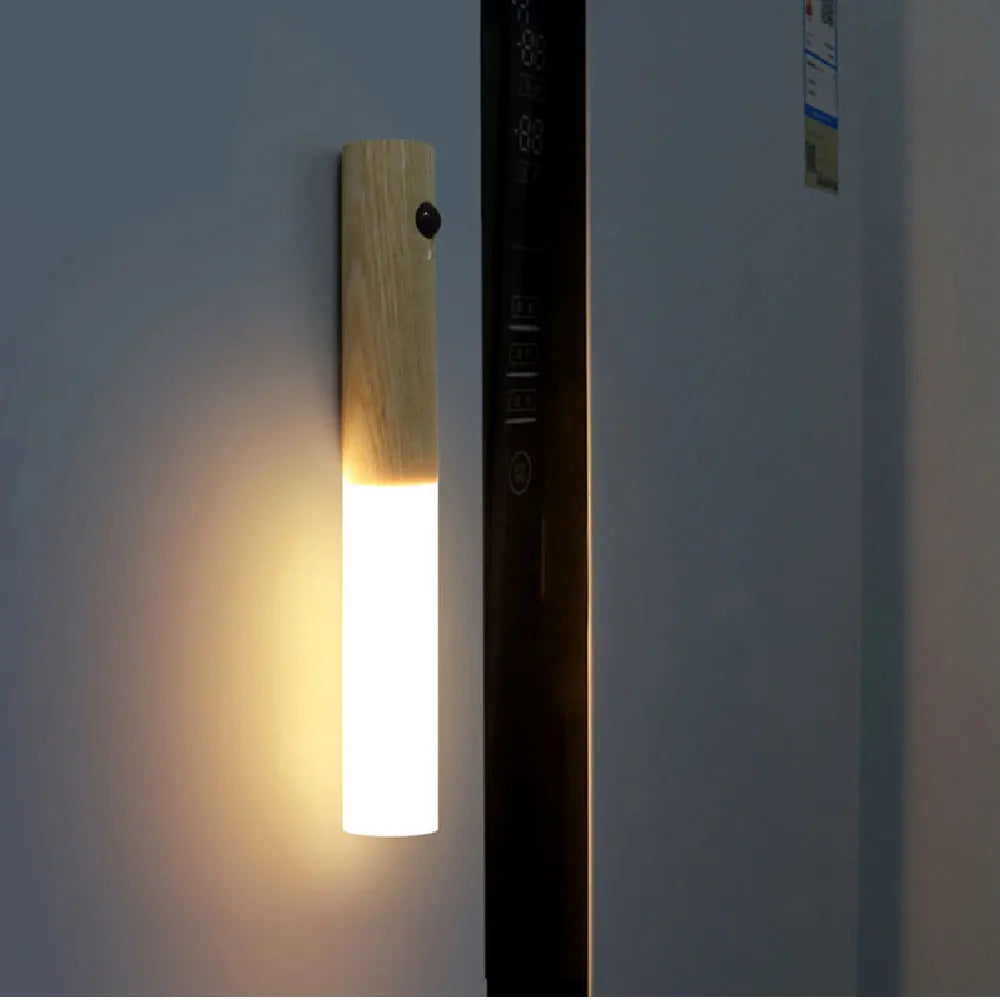 LED Wood USB Night Light Magnetic Lamp