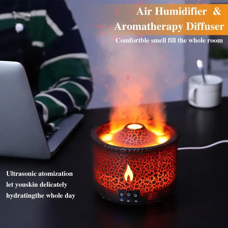 Volcano Flame Air Humidifier Essential Oil Diffuser